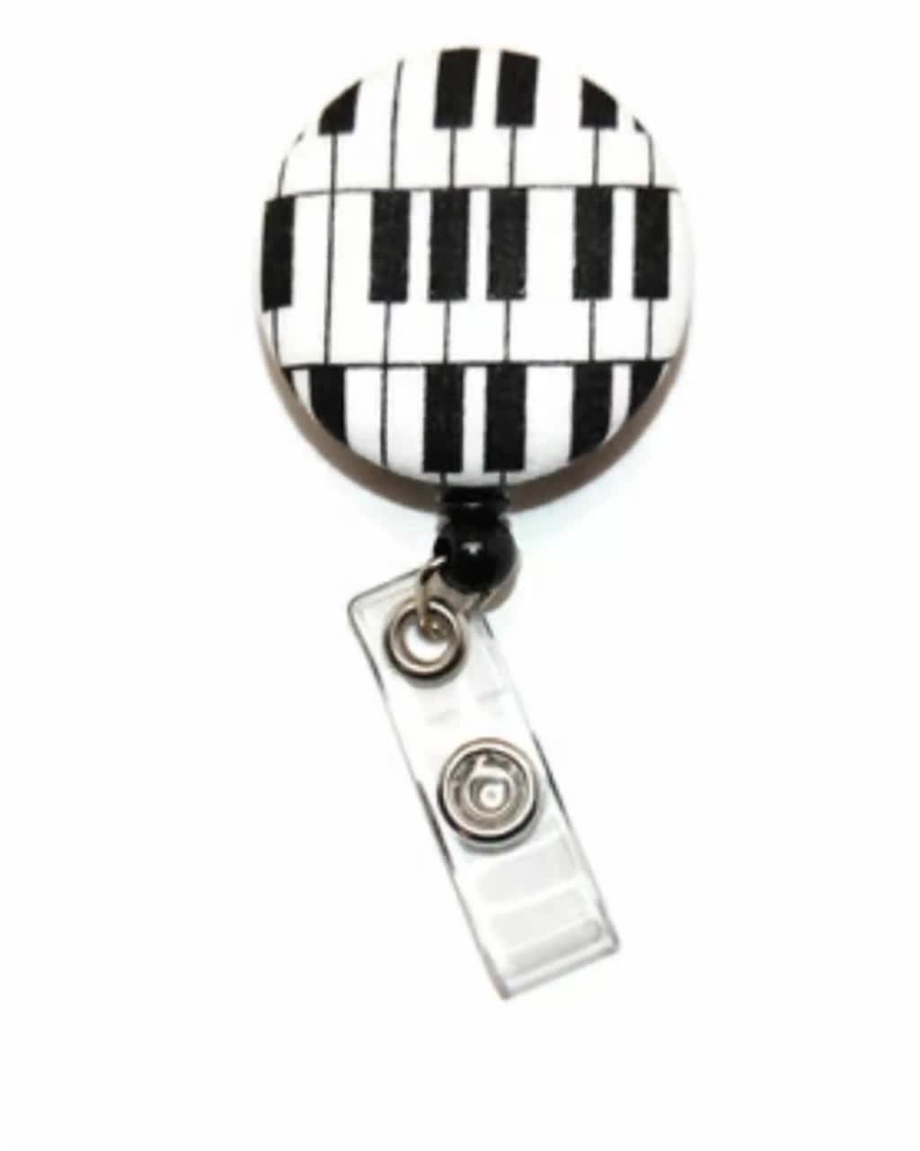 Piano Badge Reel Black and White Keys Retractable ID Choice of Clip Music  Teacher Gift -  Canada