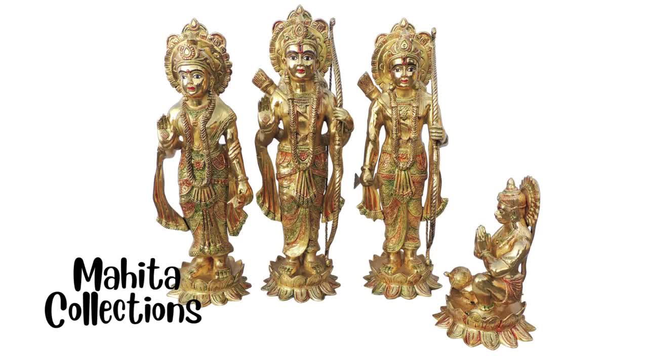 Buy Brass Rama Family Idol Ramdarbar Murti Ram-darbar Statue ...