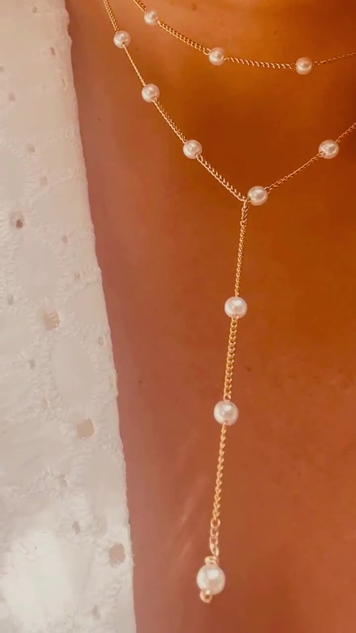 Collier Ras De Cou Mariage Perles Bohème Mariée. Lariat Unique - Facile à Habiller, Bijoux/perles Chic, Style Bo-ho éclectique Et Style Classique # J5 - France