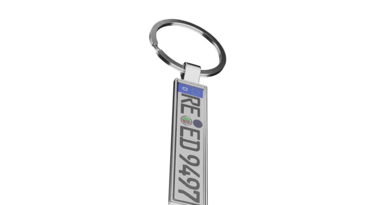 Personalisierter Kennzeichen-Schlüsselanhänger beidseitig