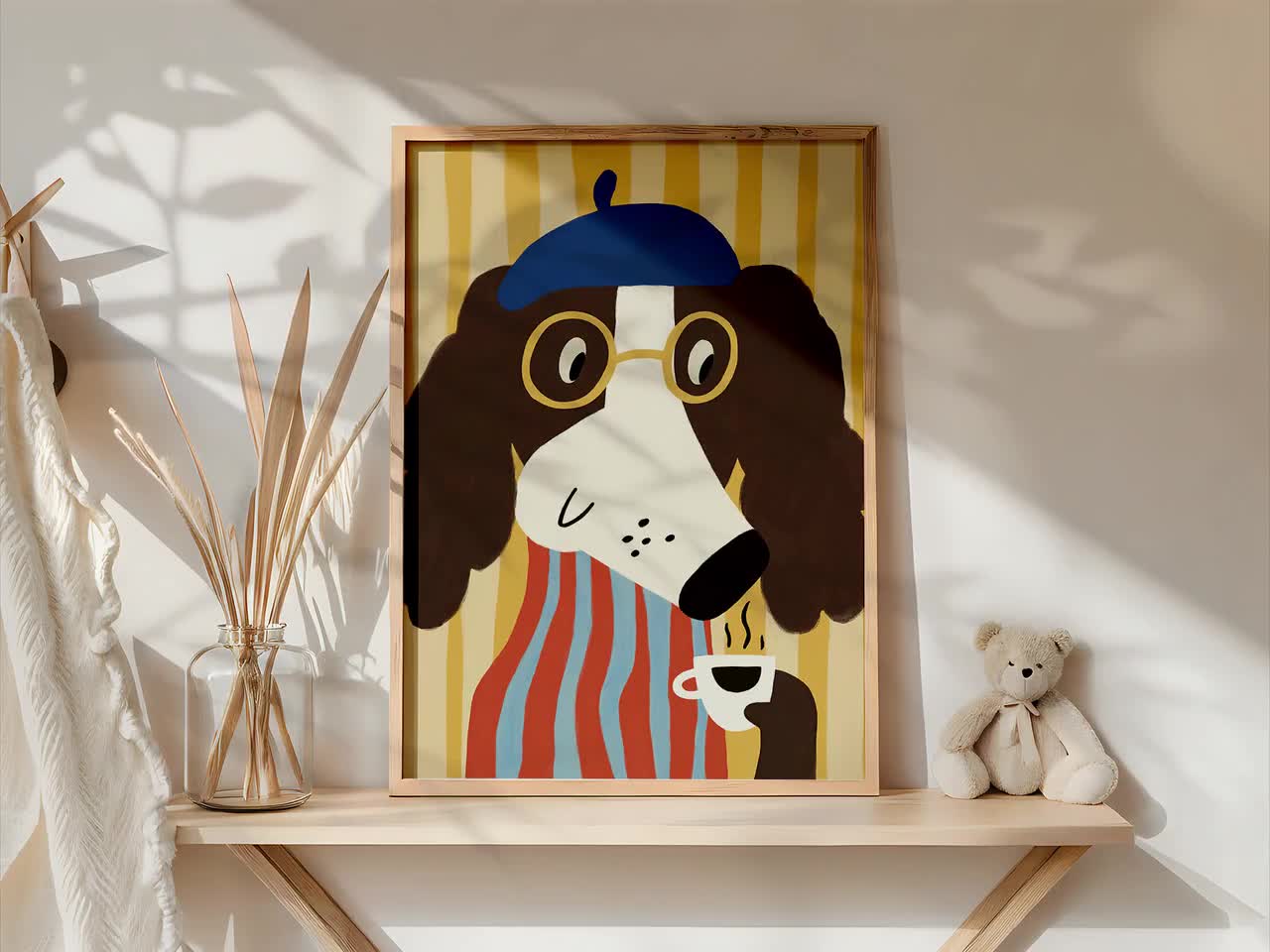 Dog With Tea Art Print – Coffee Lover Poster - Etsy