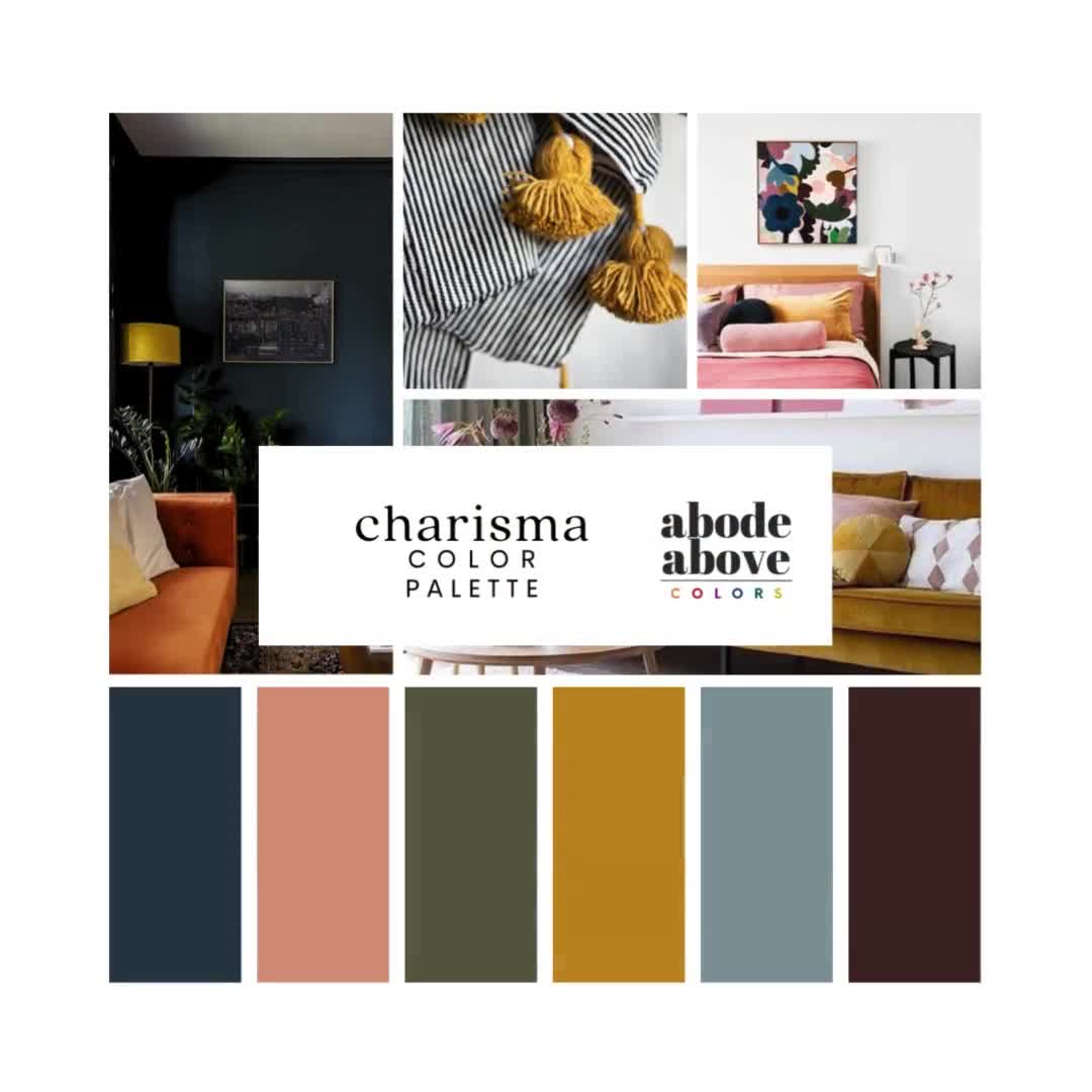 Charisma Interior Design Color Palette With Hex Codes for Procreate Pink,  Teal, Gold Colour Palette Paint Colors for Home Design 