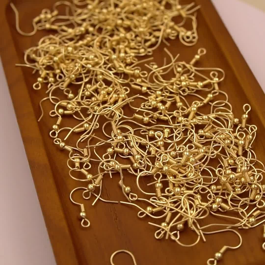 50 ganchos para pendientes rellenos de oro de 14 quilates, estilo francés, minimalistas, 104076 video poster