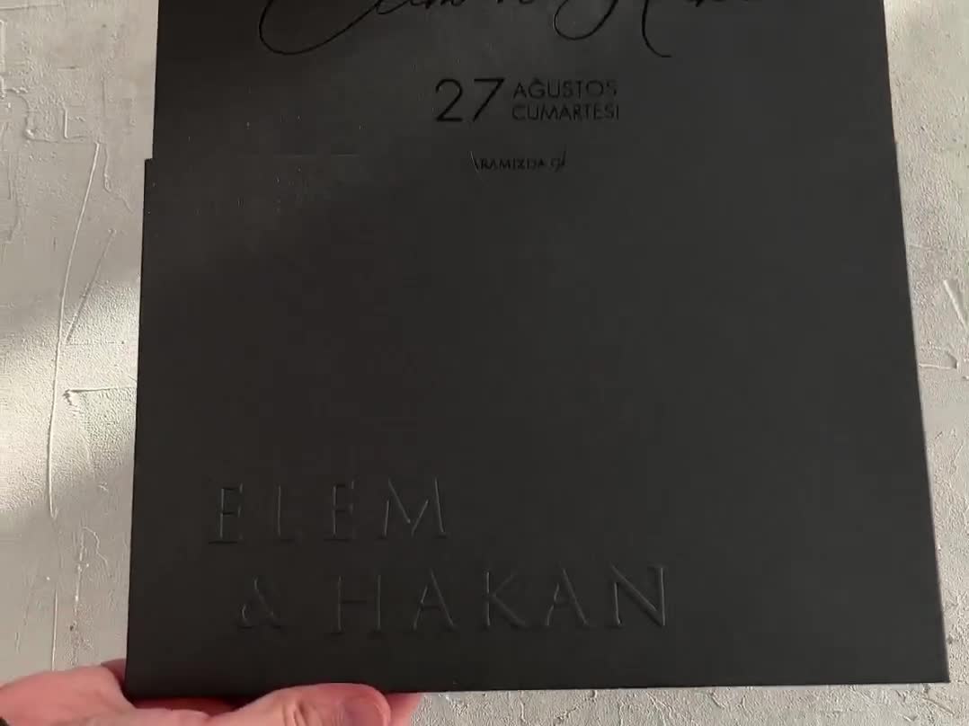 Luxury Wedding Invitation: Embossed Letters, Black Foil, QR Code RSVP and Details video poster