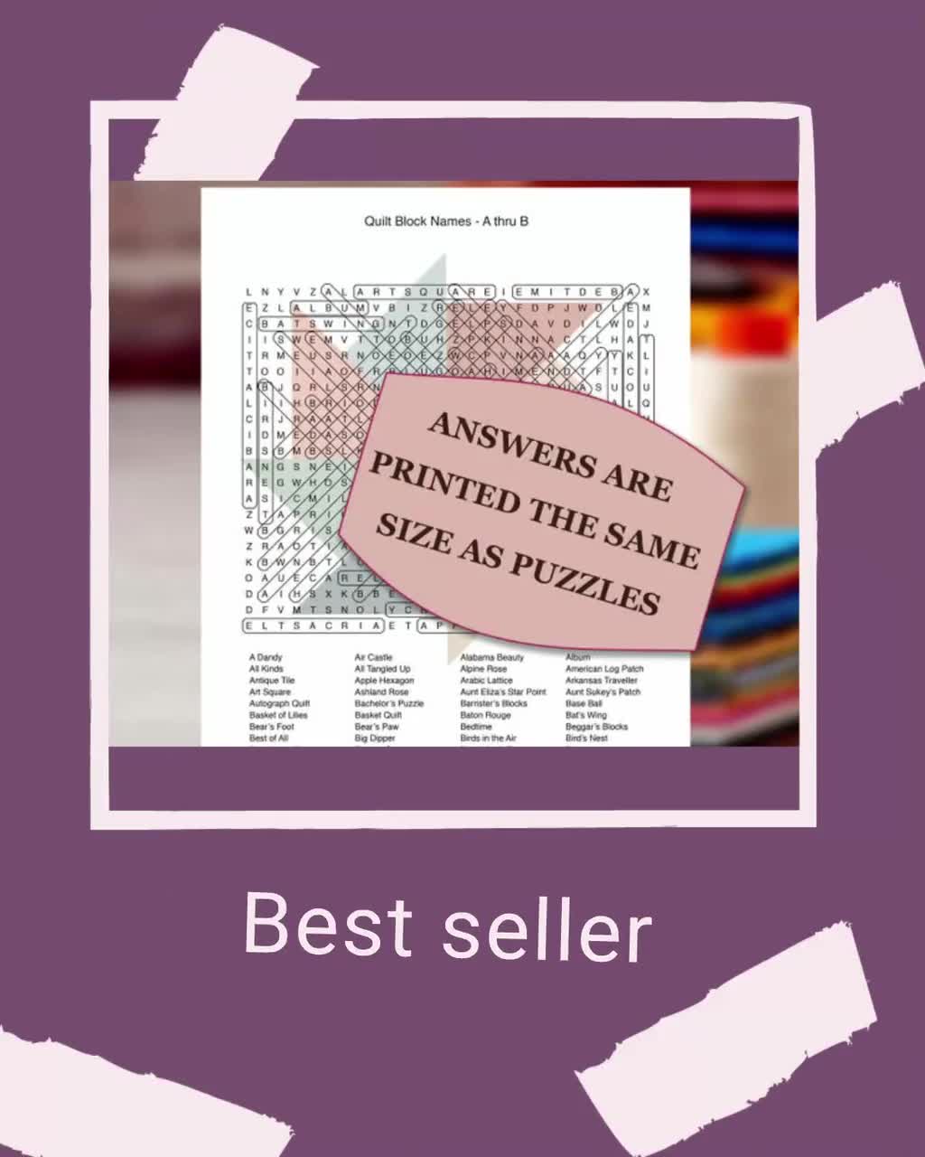 Quilt Puzzle Printables, Quilt Games, Instant Download for Quilters, Quilt  Retreat Games, Quilt Meeting Games, 10 Quilt Word Search Puzzles