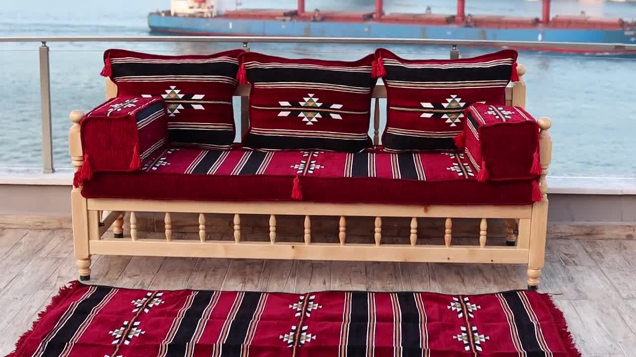 Oriental Maroon Arabic Floor Sofa Seating, Turkish Floor Cushion, Ethnic  Sofa, Sectional Couch, Floor Cushions, Modular Sofa, Moroccan Rug