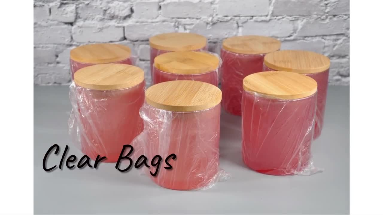 10 oz Frosted pink candle jars - Set of 12 pcs