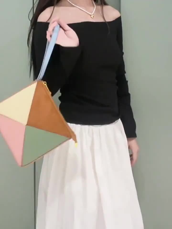 Women's Faux Suede Triangle Mini Bag