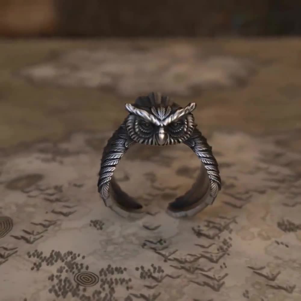 Owl Silver Ring 925 Sterling Silver Nature-inspired Jewelry