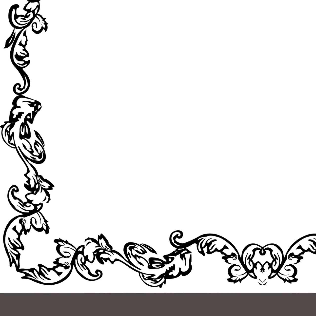 Page Borders Vintage Black Digital Frame Decorative Ornate Clipart