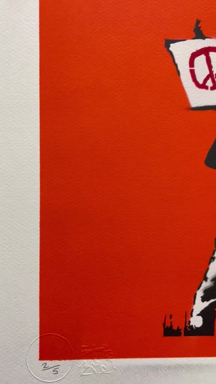 BANKSY/NOT BANKSY - Peace Vs Love - Original Spray Paint