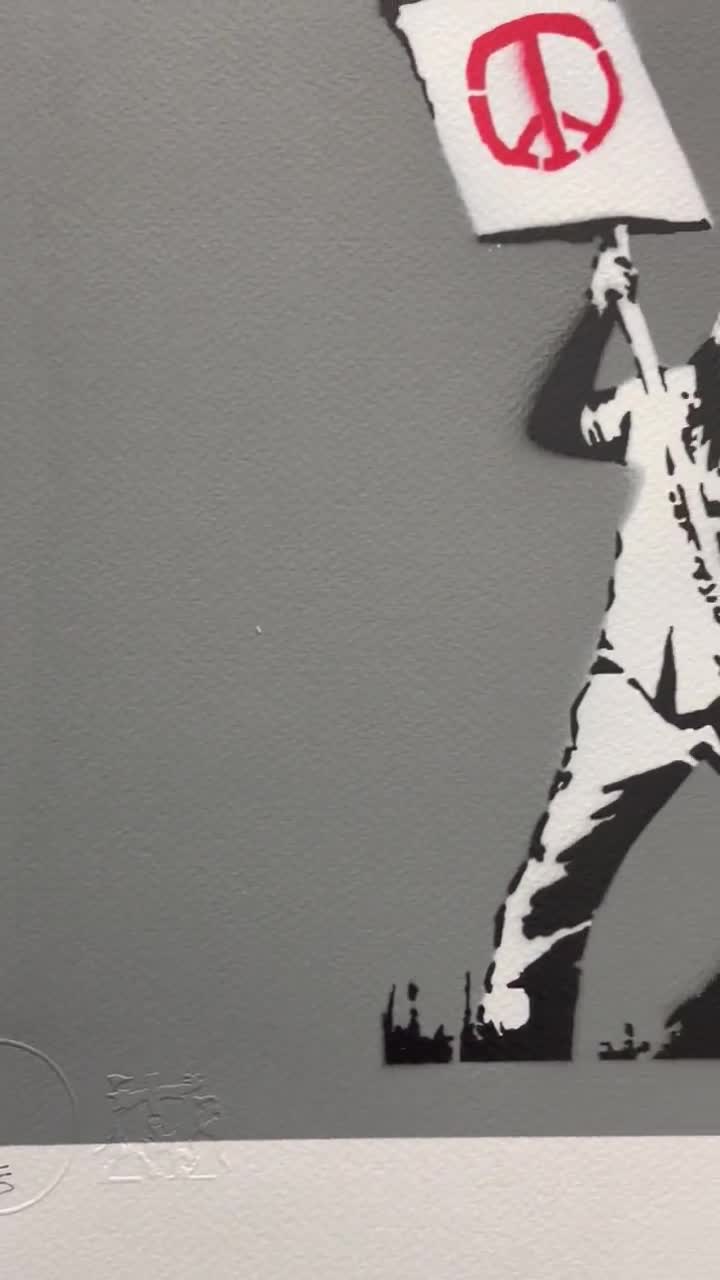 BANKSY/NOT BANKSY - Peace Vs Love - Original Spray Paint