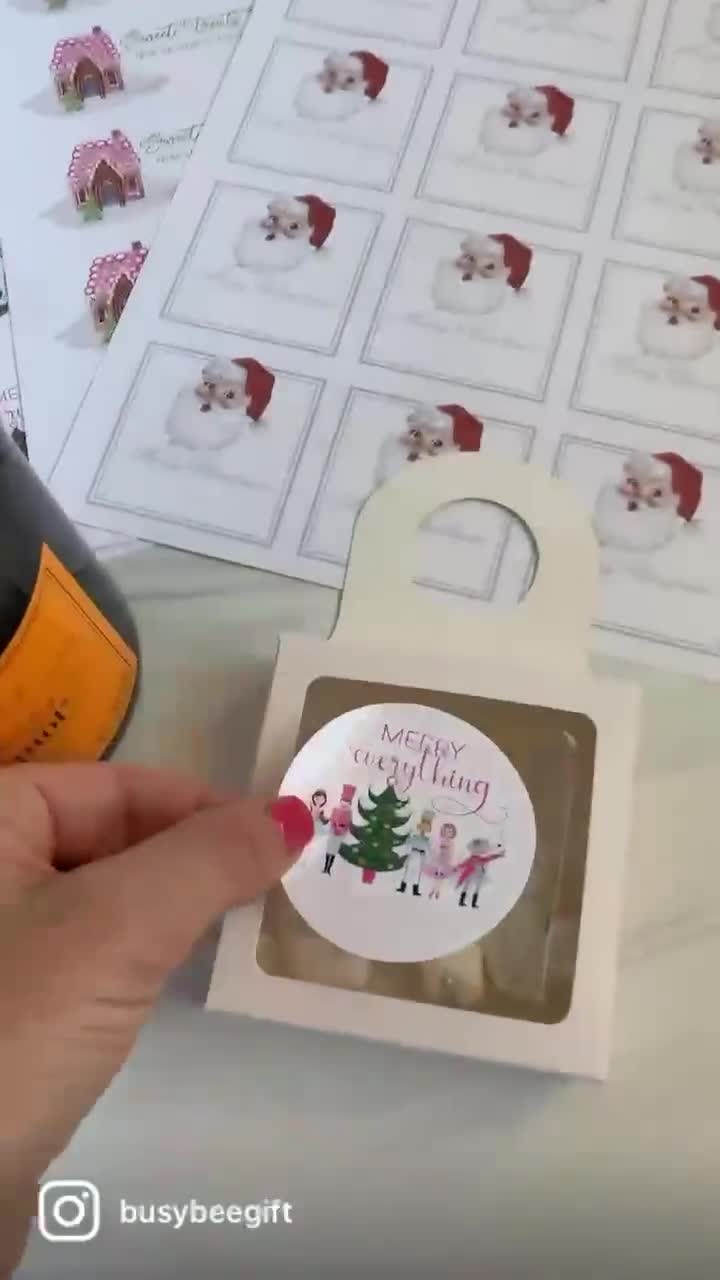 Christmas Wine Bottle Tag, Holiday Gift Box, Wine Gift, Wine Box