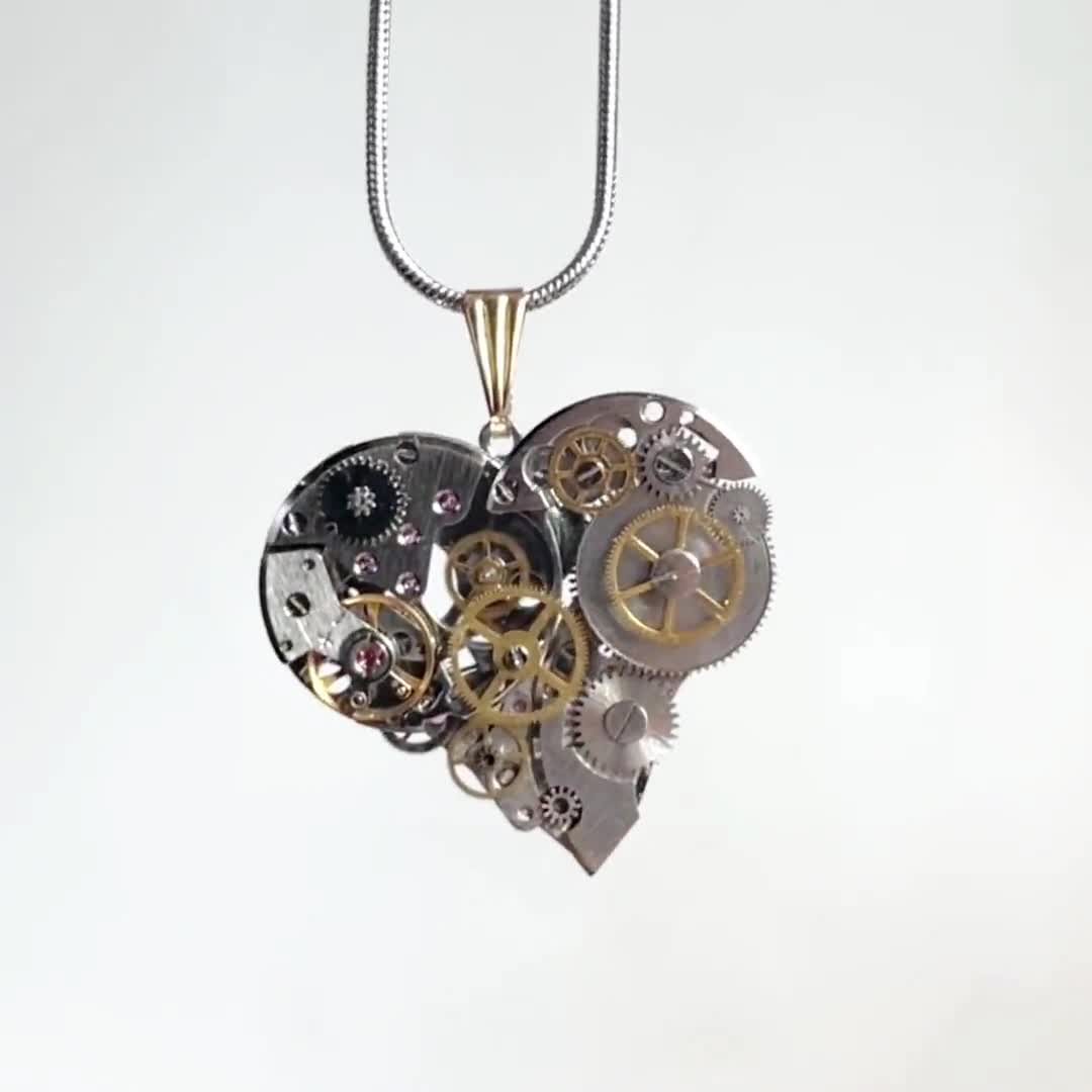 Collana con ciondolo cuore gotico 3D dichiarazione realistica catena 20 gioi