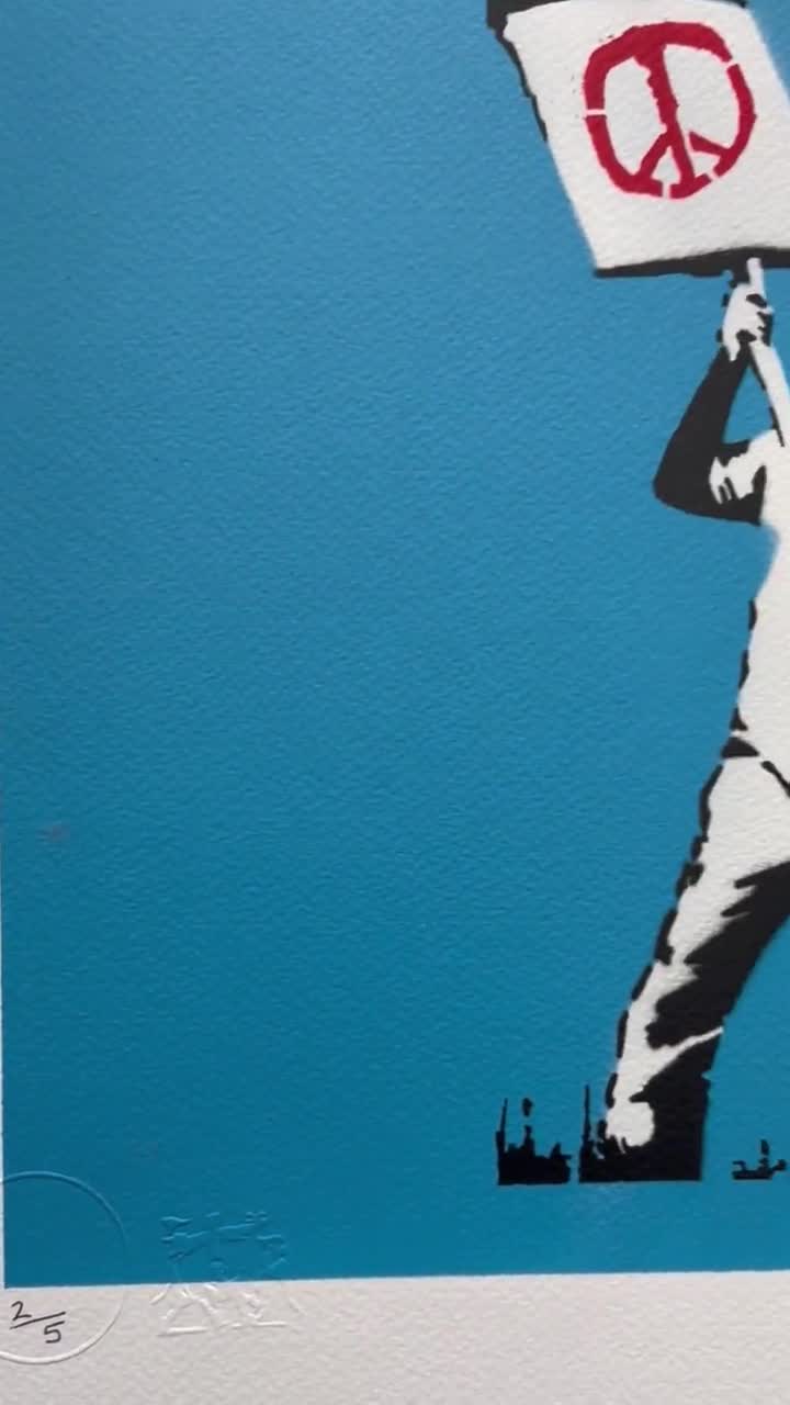 BANKSY/NOT BANKSY - Peace Vs Love - Original Spray Paint