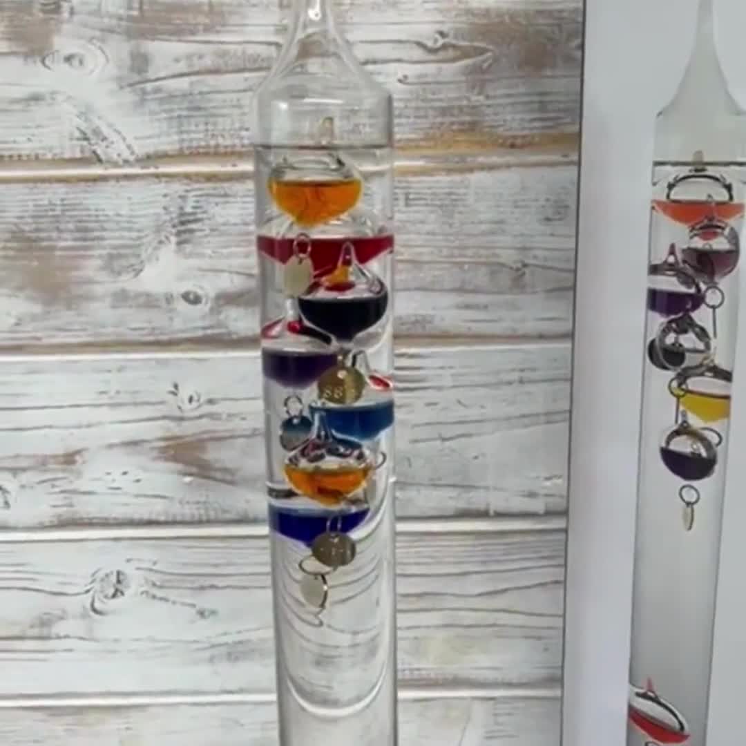 Large 44cm Tall Free Standing Galileo Thermometer in Gift Packaging -   Israel