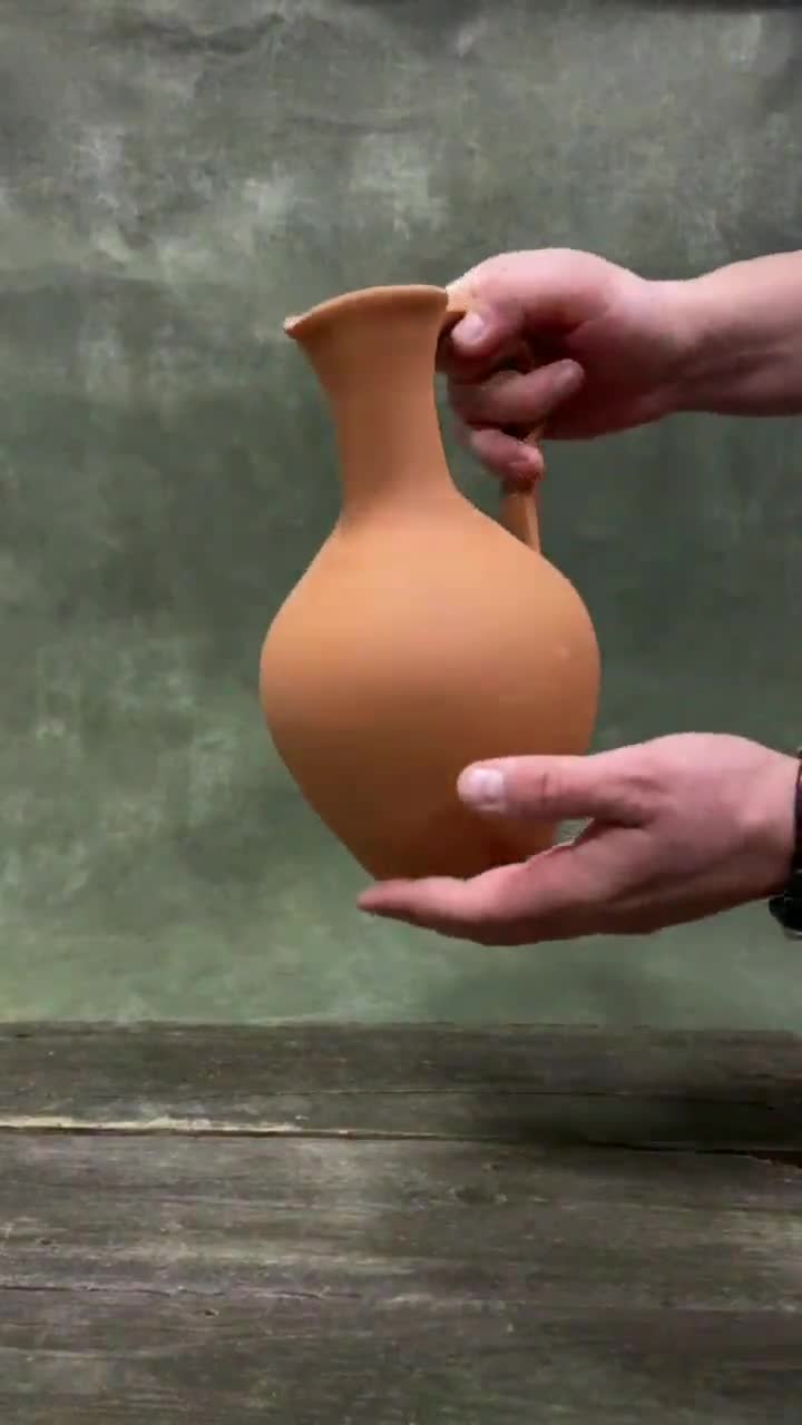 Brocca Terracotta Medievale Vichingo 1,9L - Caraffa Vintage Per Vino, Birra, Sangria, Smaltata