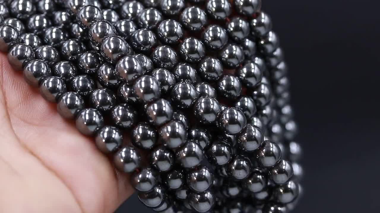 Gunmetal MAGNETIC Hematite Beads  Round Natural Gemstone Beads - 4mm –  Only Beads