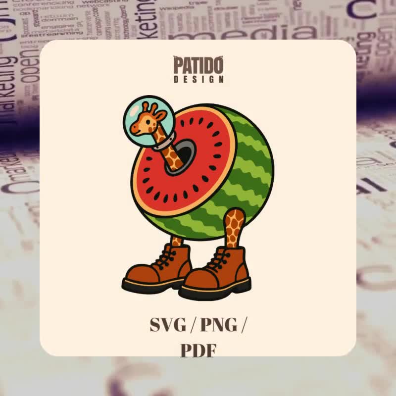 ジラフ セレステ スイカ キリン 宇宙飛行士 ミーム SVG PNG PDF