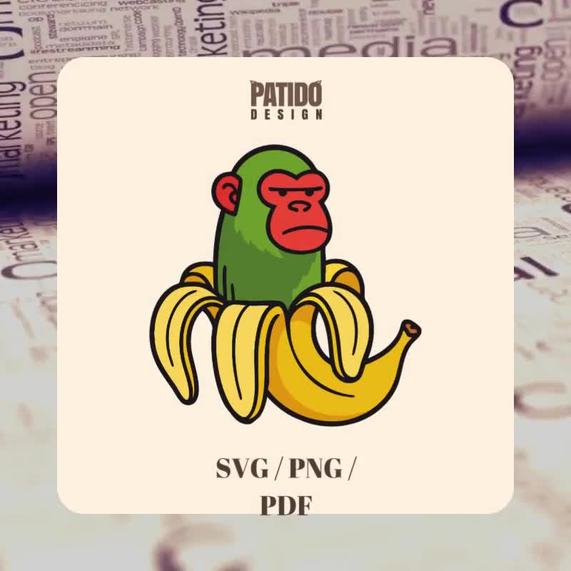 Chimpanzini Bananini Meme SVG PNG PDF | イタリアのBrainrot Funny