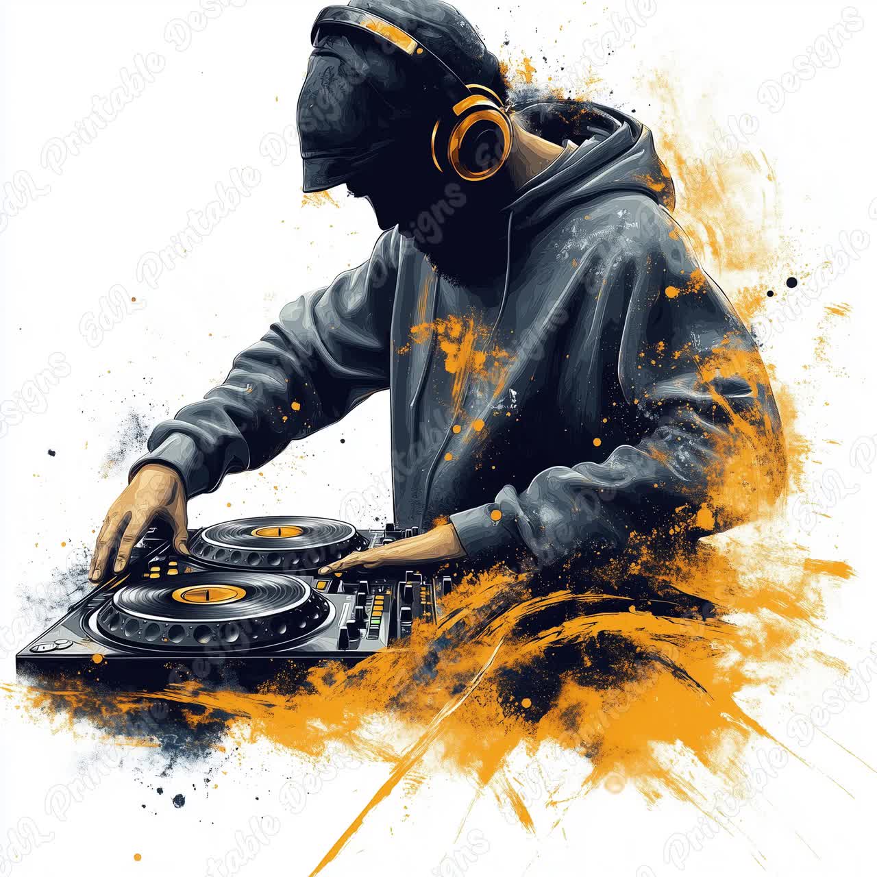 20 Watercolor DJ Clip Art, Disc Jockey Printable Images, DJ