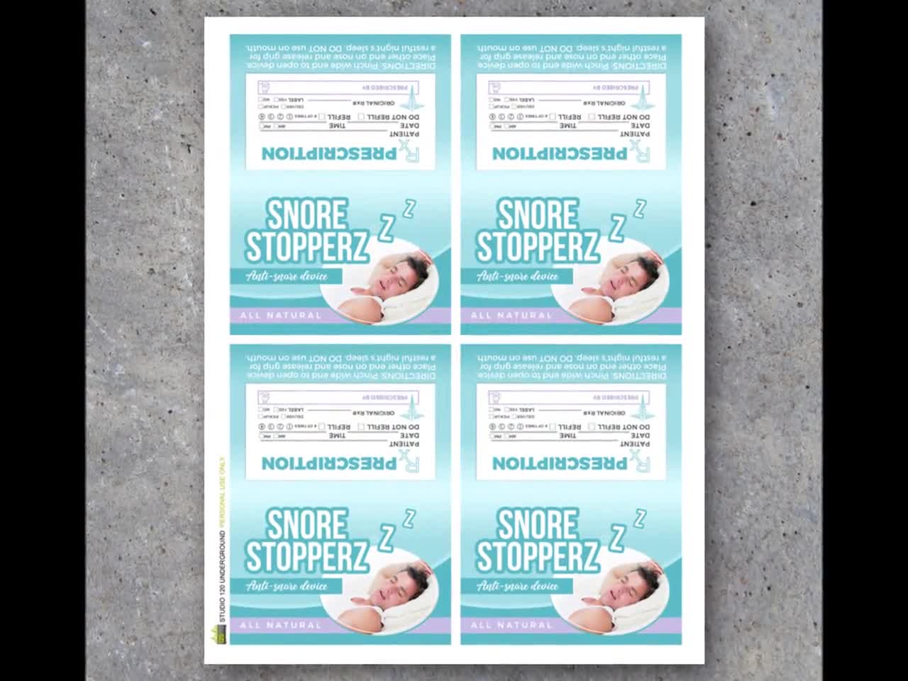 Snore Stopperz Gag Gift Tags - Printable Instant Download - DIY