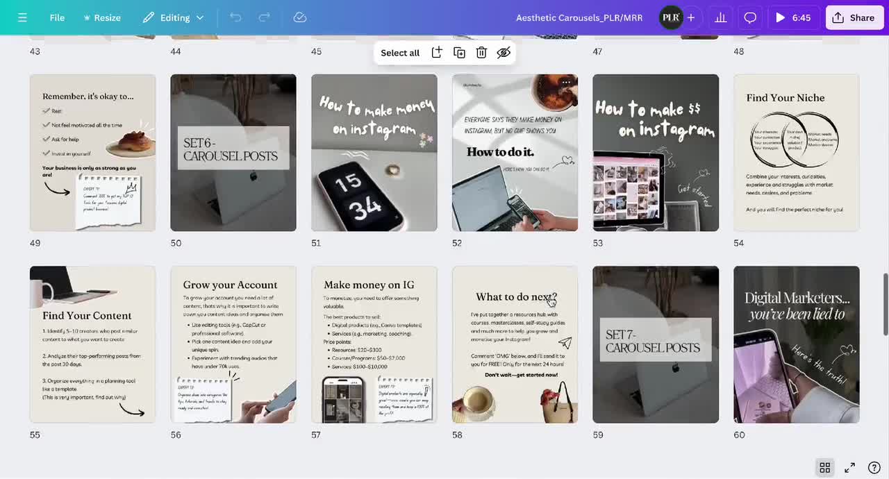 80+ Aesthetic Instagram Carousel Instagram Ig Post Instagram Content Template Ig Templates Canva Instagram Coach Plr Social Media Template video poster