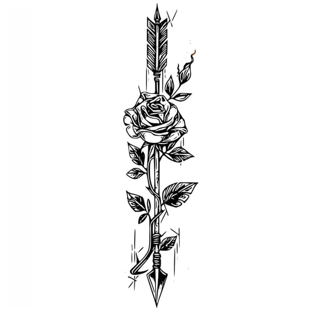 Rose Garland PNG Drawing for Tattoos