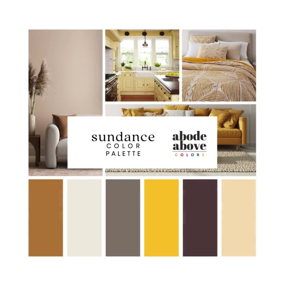 Sundance Interior Design Color Palette With Hex Codes for Procreate Yellow,  White, Gold Colour Palette Paint Colors for Home Design -  Finland