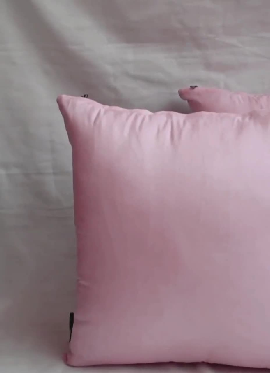 Silk Velvet Pillow Cover / Pink Pillow Cover / Solid Pink pillow case /  Light Pink Pillow / Pink Silk Pillow Cover / Pink Cushion Cover