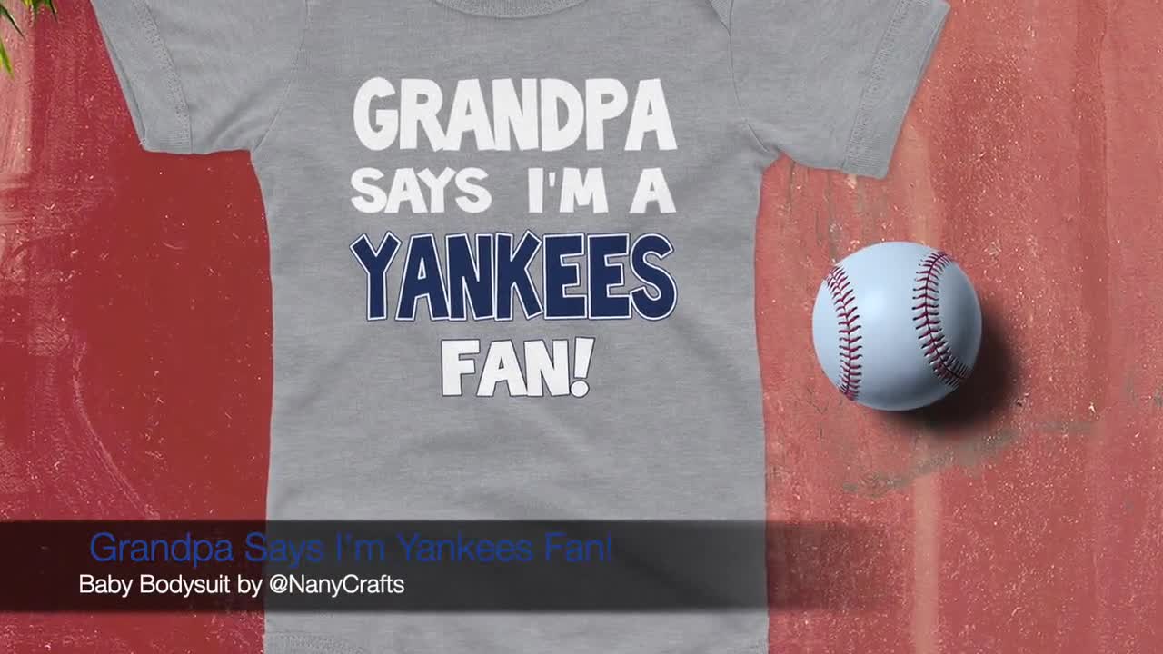  NanyCrafts Baby's Grandpa says I'm a Yankees Fan Bodysuit  Newborn Heather: Clothing, Shoes & Jewelry