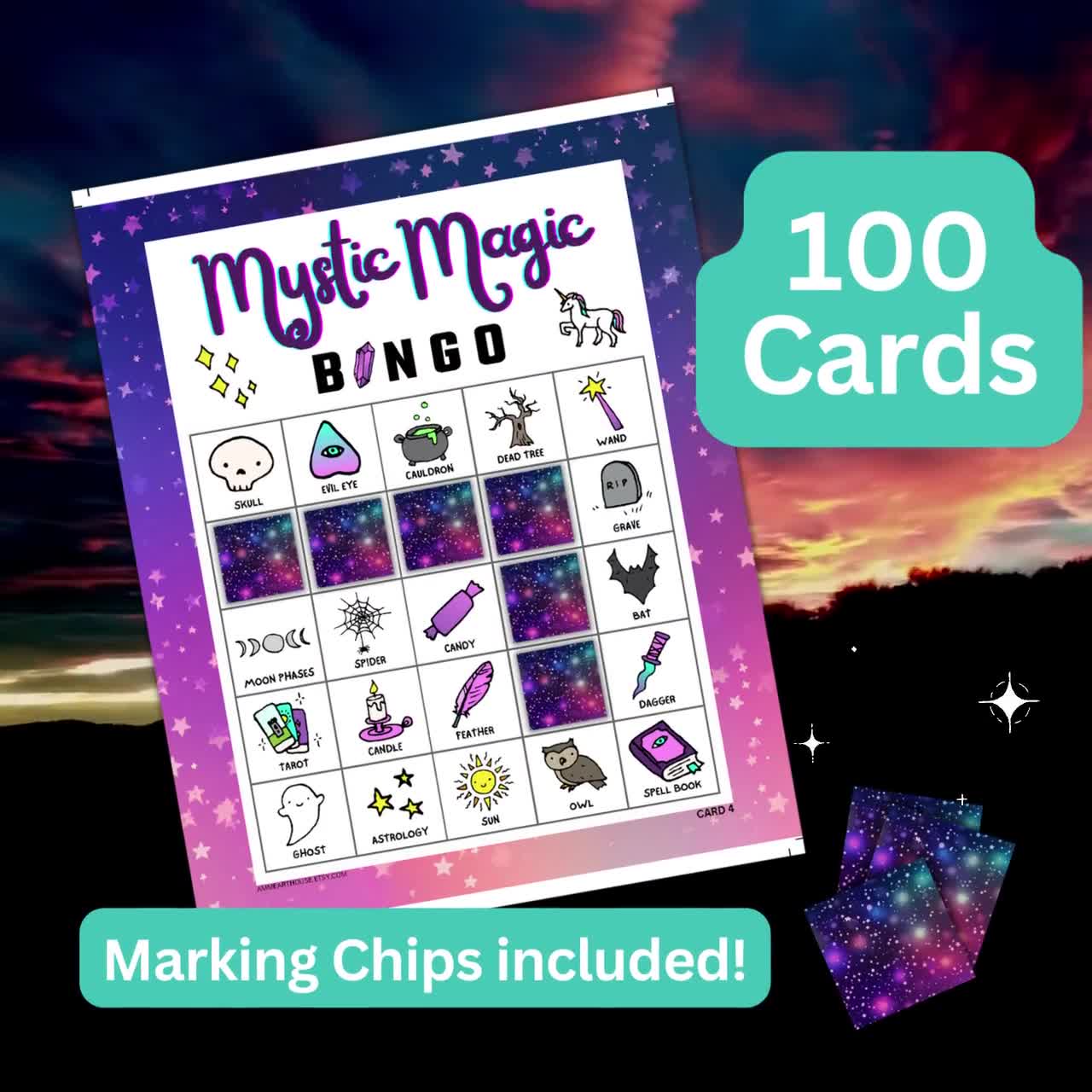 100 Mystic Magic Bingo Game Card, Wizard Witchcraft Themed Activity, Witch  Party PDF Games, Magical Spells Theme Games, Fantasy Sorcery - Etsy