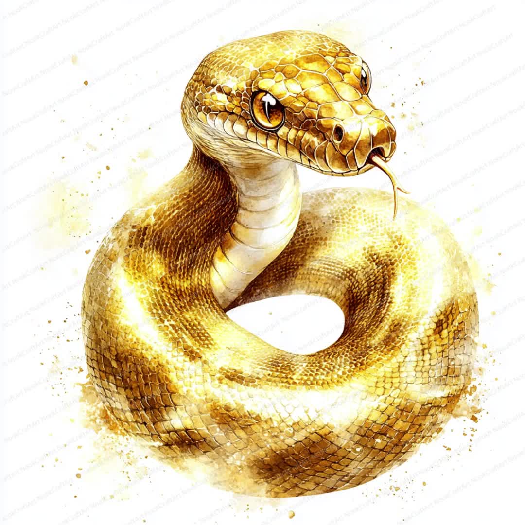 12_Gold_Snake_Clipart_Sublimat