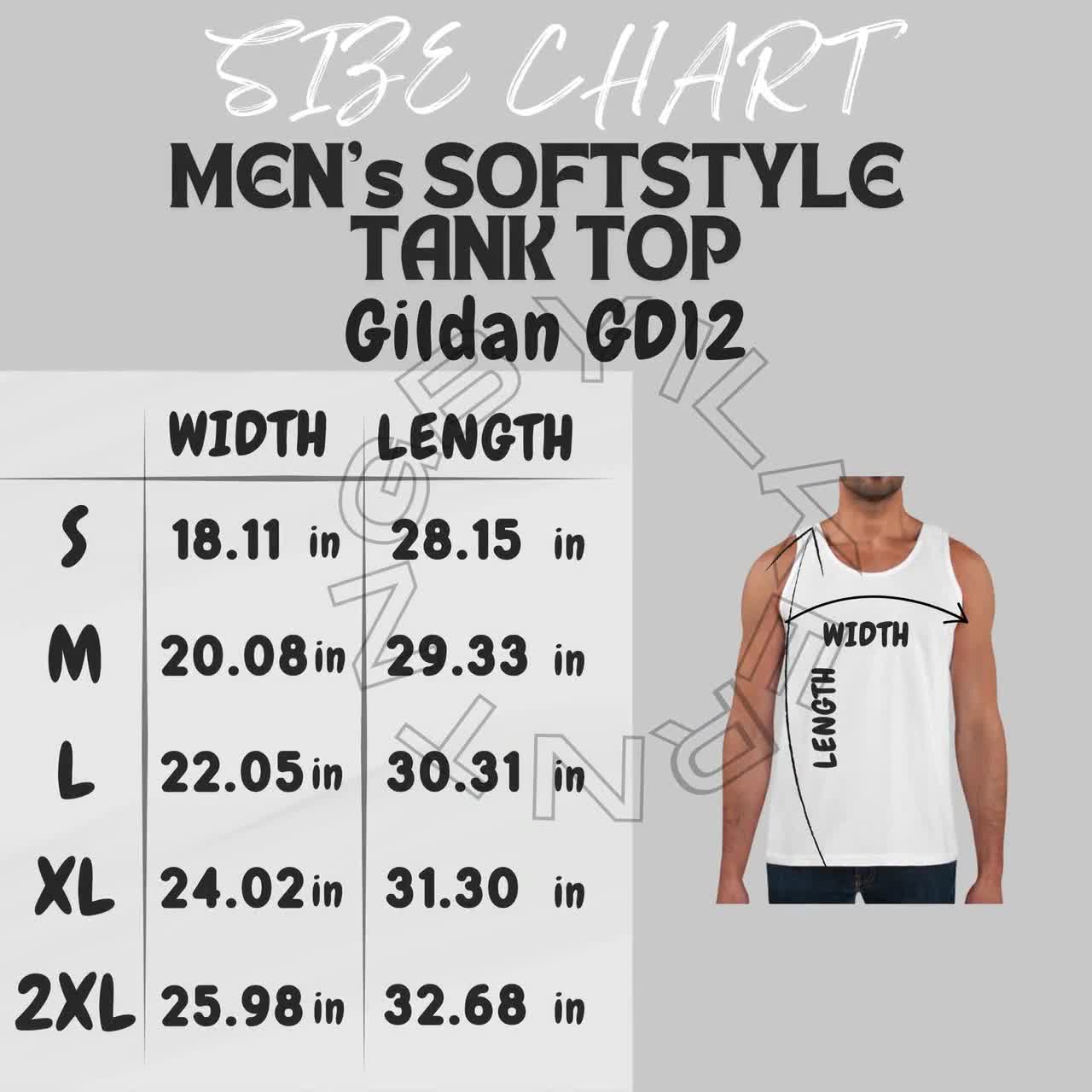 On　TrainTank(xsサイズ)メンズ Tank Size Chart I Gildan GD12 Size Chart | Size Chart | Men's