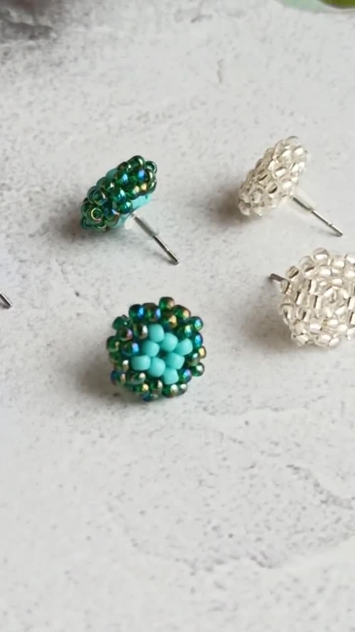 Chaquira” Beaded Stud Earrings – Colores Mexicanos: Chicago's Mexican Gift  Shop