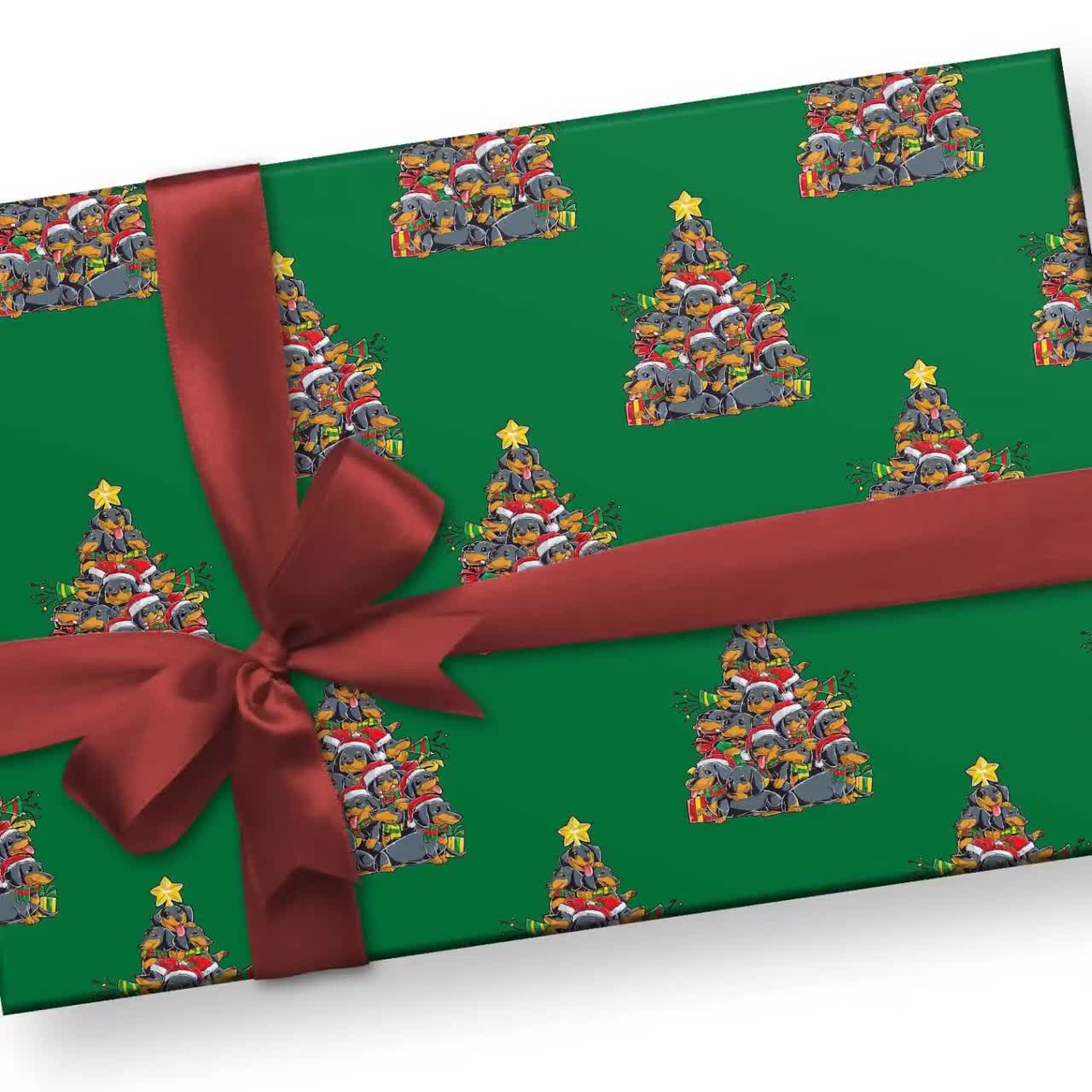 Cute Turquoise Pink Christmas Wrapping Paper Thick Gift Wrap Light