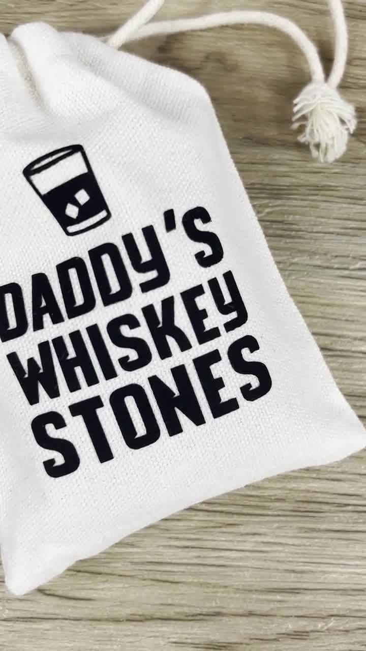 Personalised Dad's Whiskey Stones in Drawstring Bag Grandad Father's Day  Gift 4 Soapstone Ice Cubes Birthday Gifts for Men, Whiskey Lover 