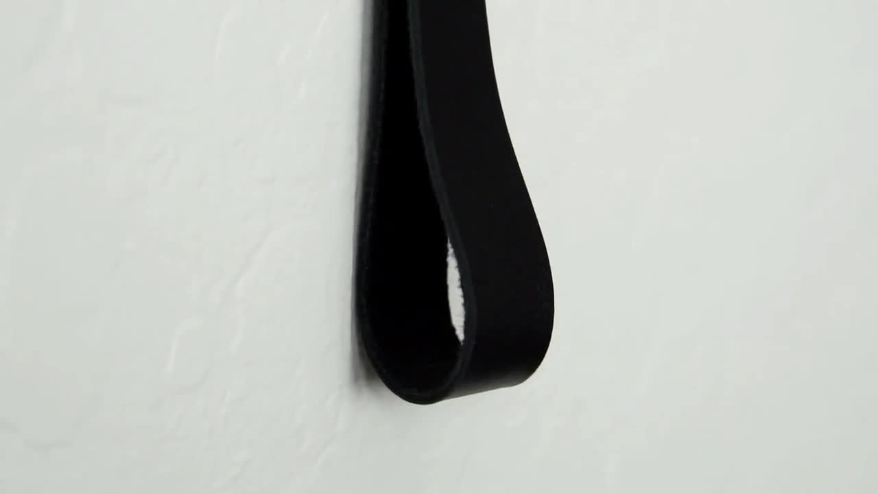 Leather Hanger Strap With Snap That Opens & Closes Functional Wall