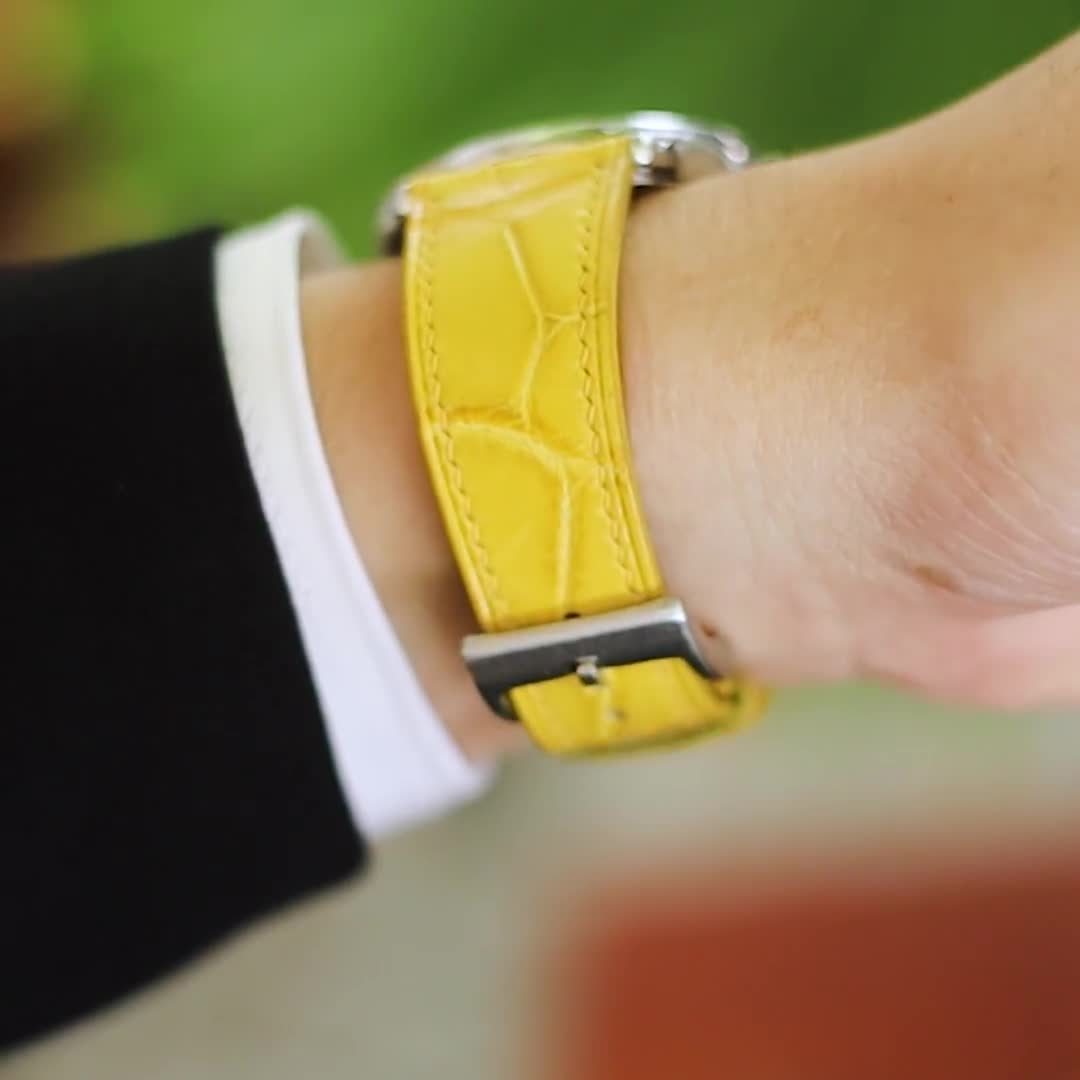 Bracelet Apple Watch cuir 100% véritable 42mm Carrera papillon