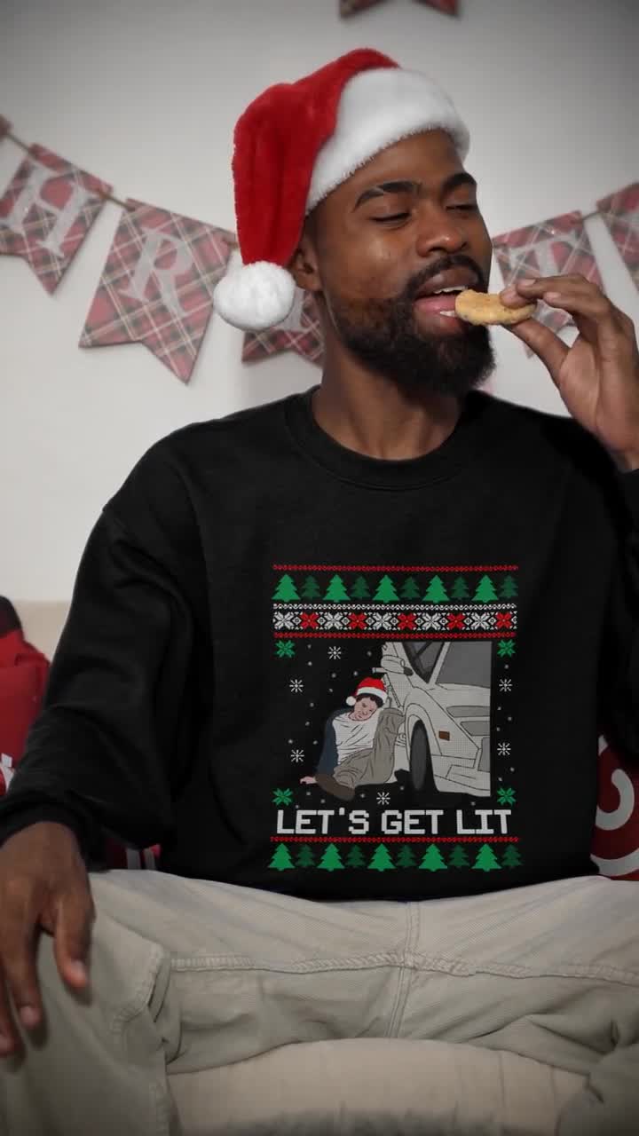 Ugly christmas clearance sweater get lit