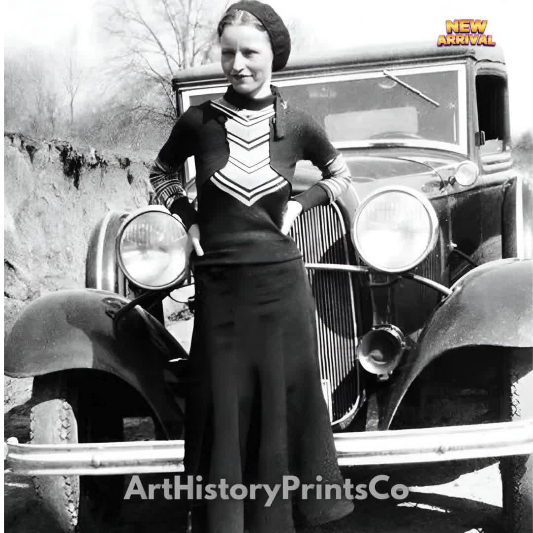 ボニーとクライド 1933年写真プリント：ギャング時代のウォールアート