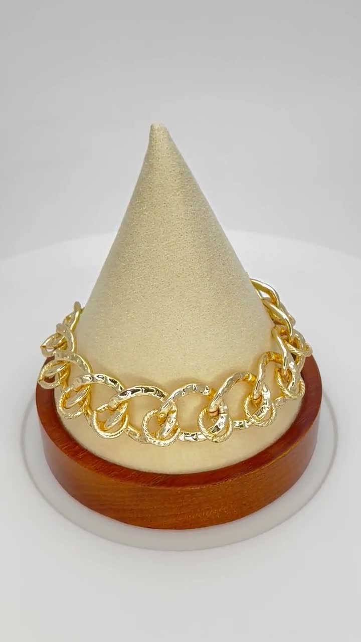 18K Gold Filled Pink Charm Bracelet with Heart & Keys Wholesale Jewelry