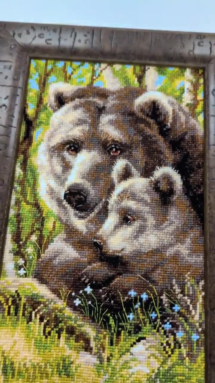 RIOLIS Counted Cross Stitch Kit 1438 Bear With Cub, Embroidery Kit