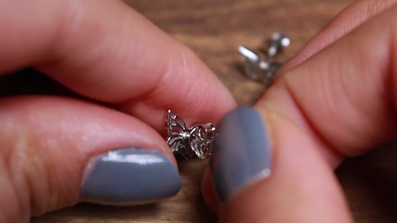Aretes Mariposa Cristales Pendientes De Mariposa Plata De Ley 925 Con Cristales - Regalo Para Mujer Y Niñas (Aguamarina Simulada) Joyería Plata Mujeres Regalo