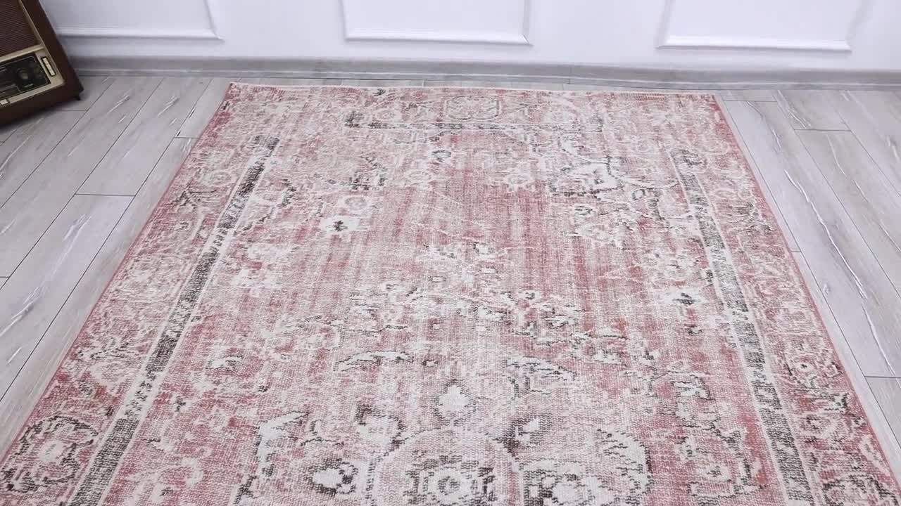 サーモンピンク 長尺 ヴィンテージ ラグ トルコ ランナー 83×379cm サーモンピンク 長尺 ヴィンテージ ラグ トルコ ランナー 83×379cm