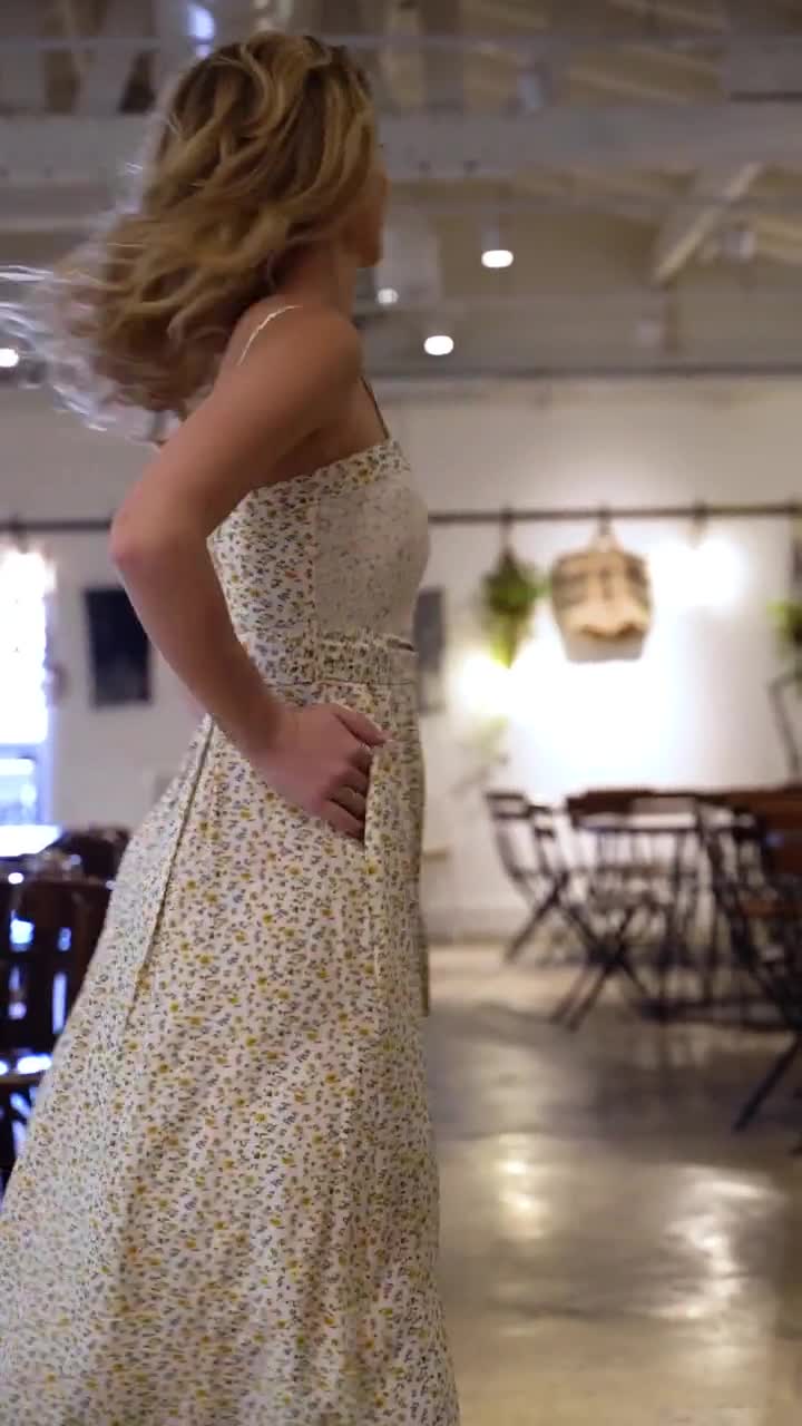 mame Floral Willow Dress キャメル
