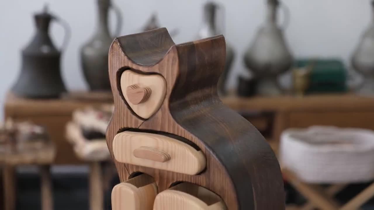 Feelings - Joyero organizador de madera, diseño gato 😺