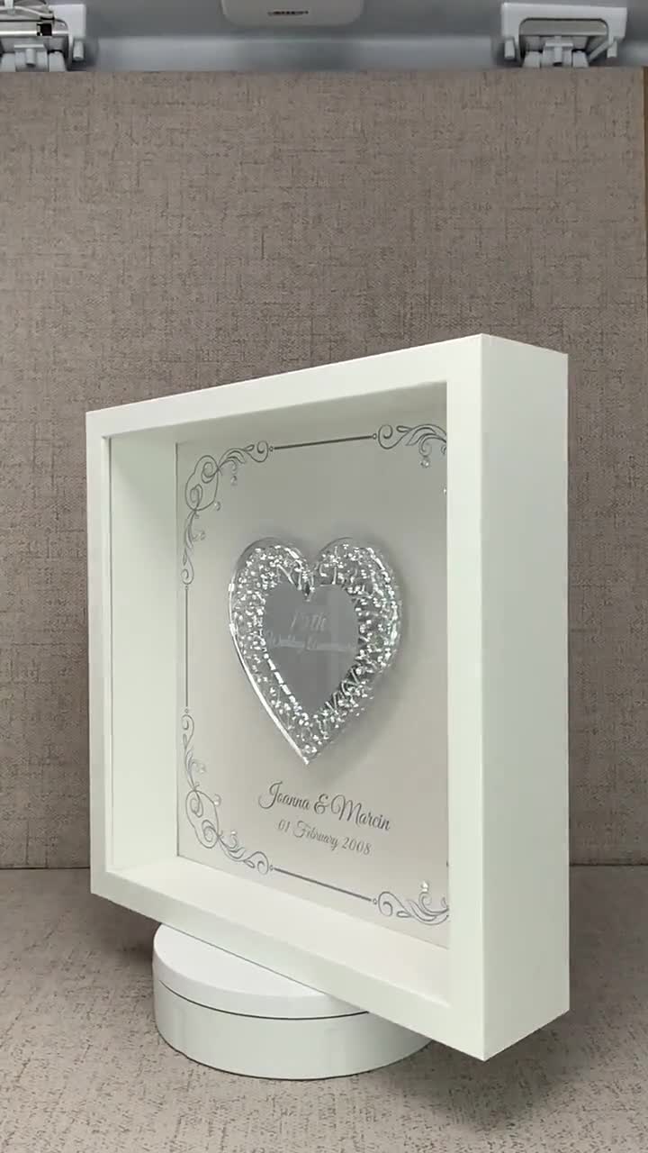 Foto personalizada, impresión de imagen personalizada en color, regalos  personalizados para ella, boda, marco de cristal (forma de corazón 4 x 4