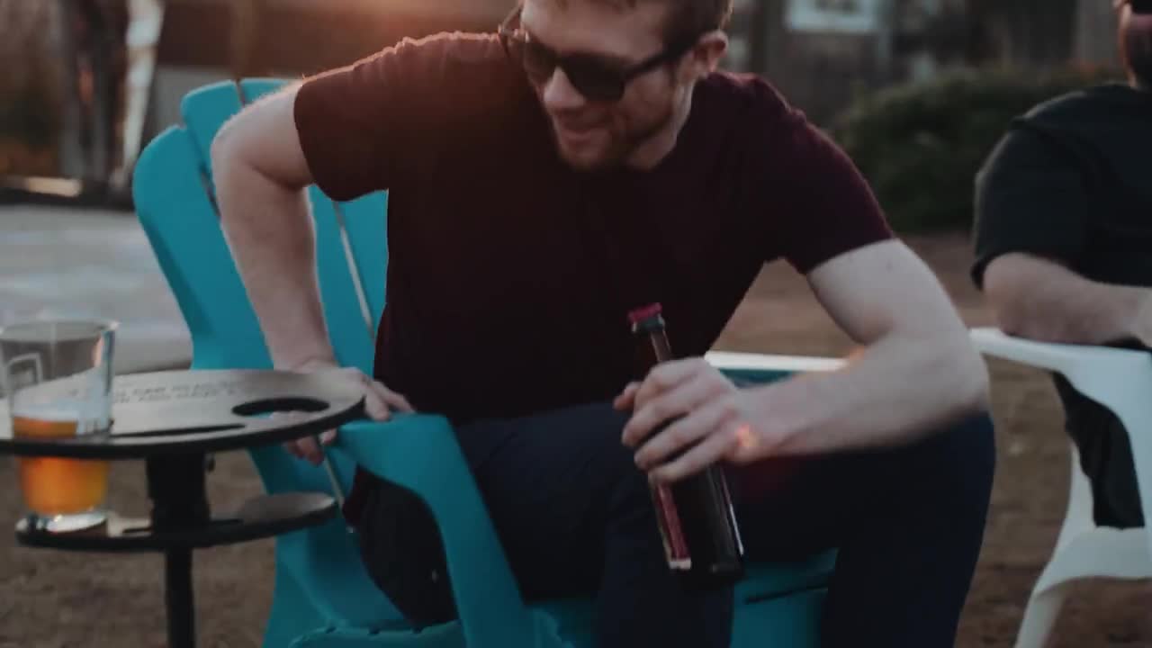 Outdoor Collapsible Beer Table with Snack Bowl & Bottle Opener