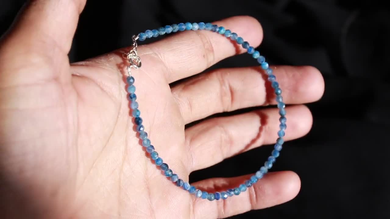 AAAカイヤナイトブレスレット：3mmファセット宝石ビーズジュエリー